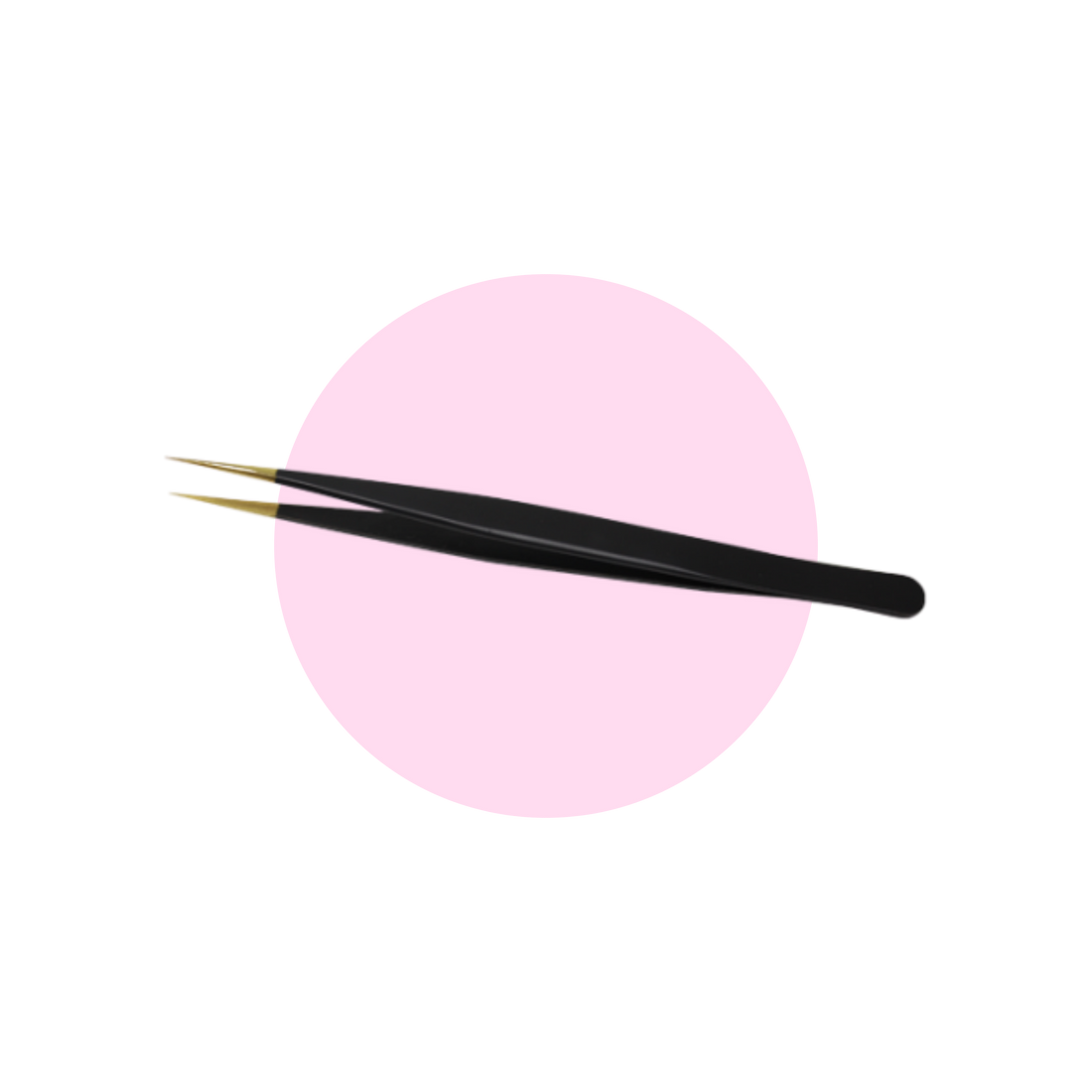 Straight Tweezers Black and Gold