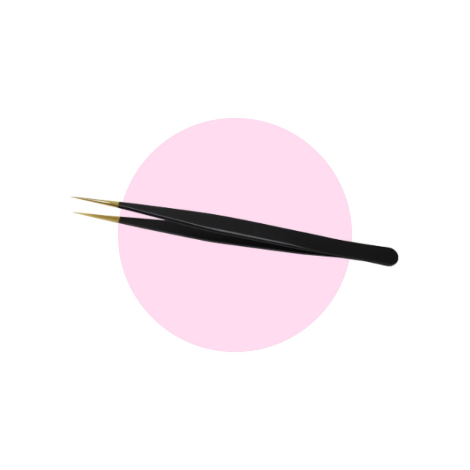 Straight Tweezers Black and Gold